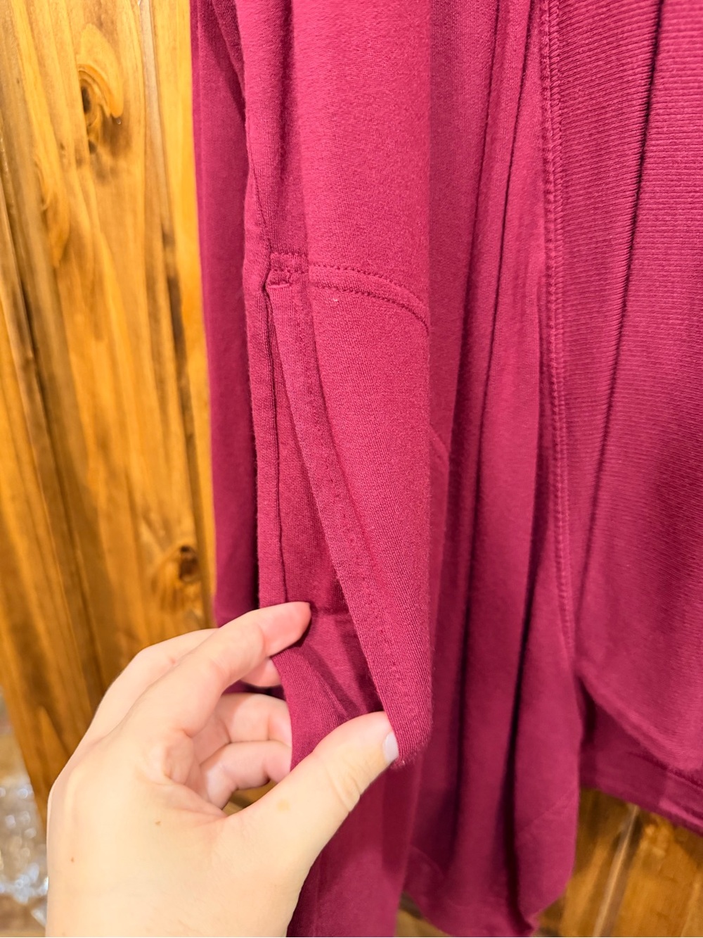 Athleta Draped Open-Front Cardigan in Raspberry - Picture 3 of 7